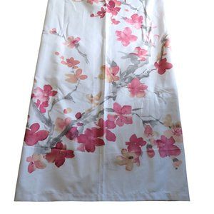 TAHARI HOME Fabric Shower Curtain White Pink Cherry Blossoms Cotton Polyester